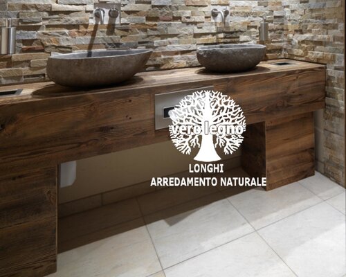 mobile bagno in larice vecchio antico